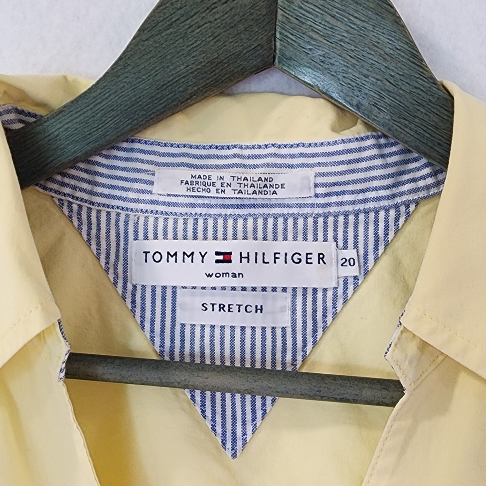 Tommy Hilfiger Women Yellow Sleeveless Stretch Button Down Shirt Plus Size 20 - Picture 2 of 7